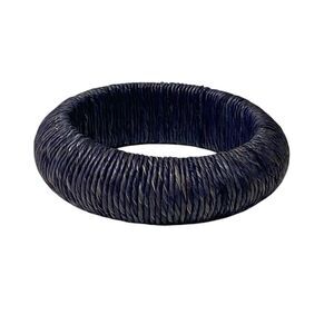 Women's Blue Denim Textured Boho Bangle Bracelet
